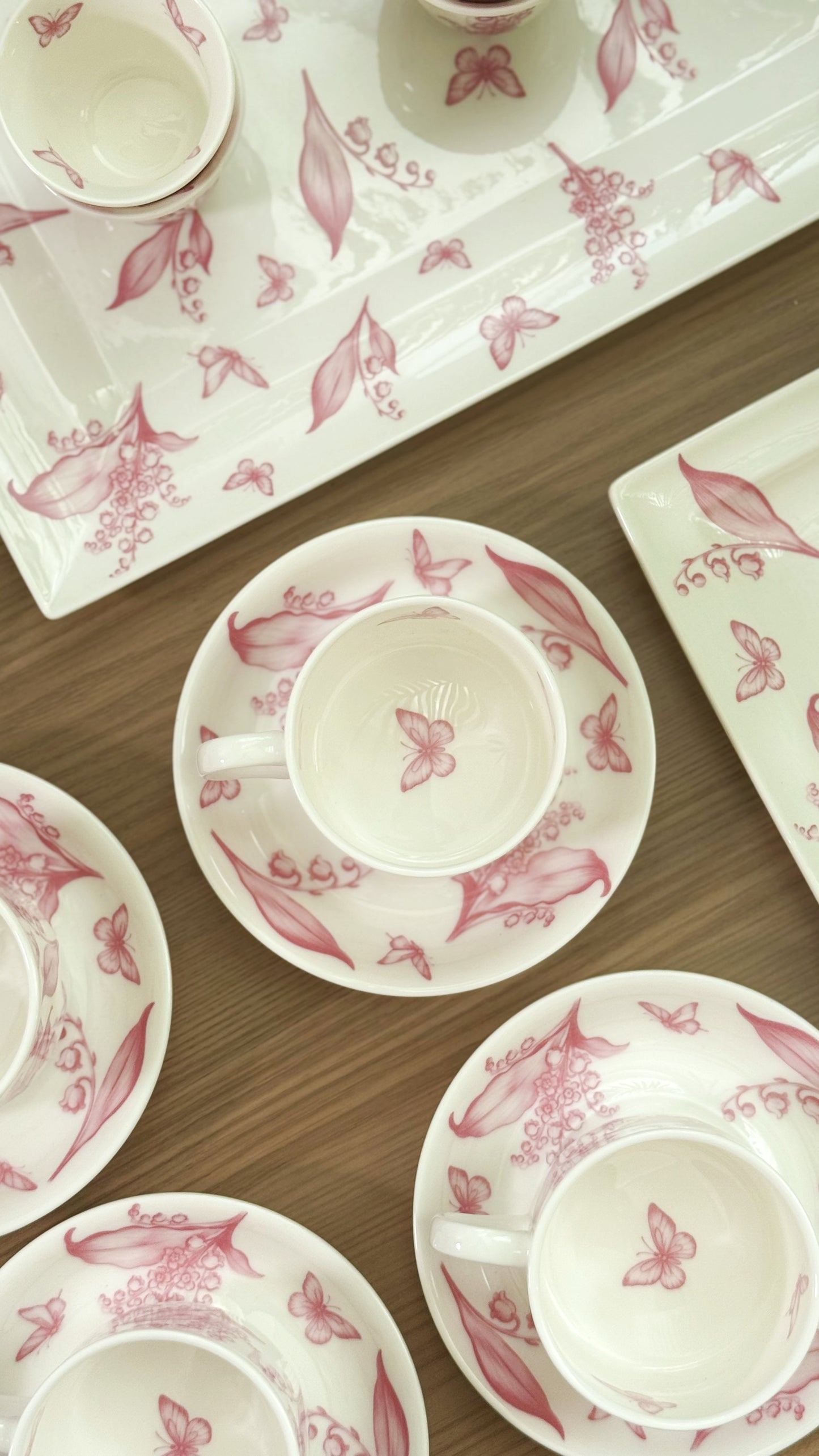 Pink lily of the valley set