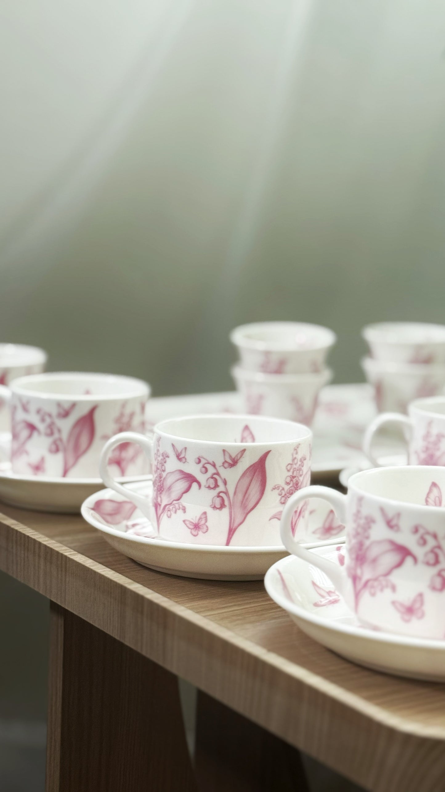 Pink lily of the valley set