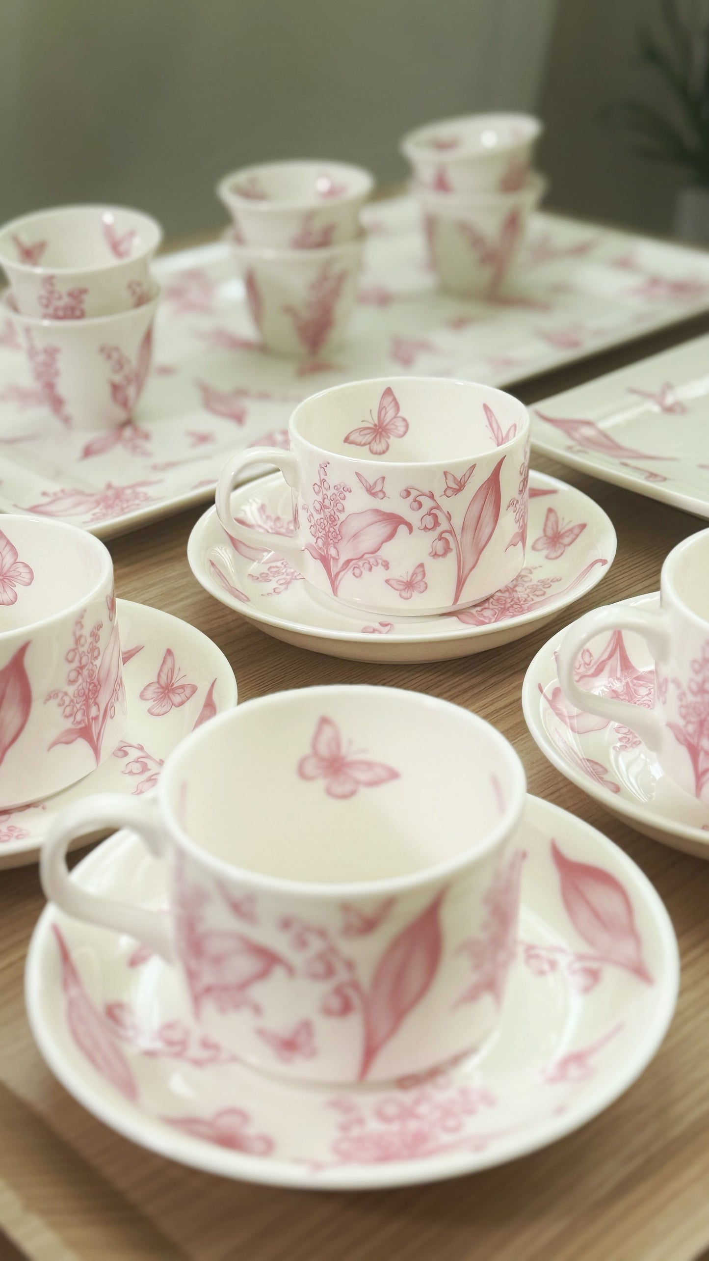 Pink lily of the valley set