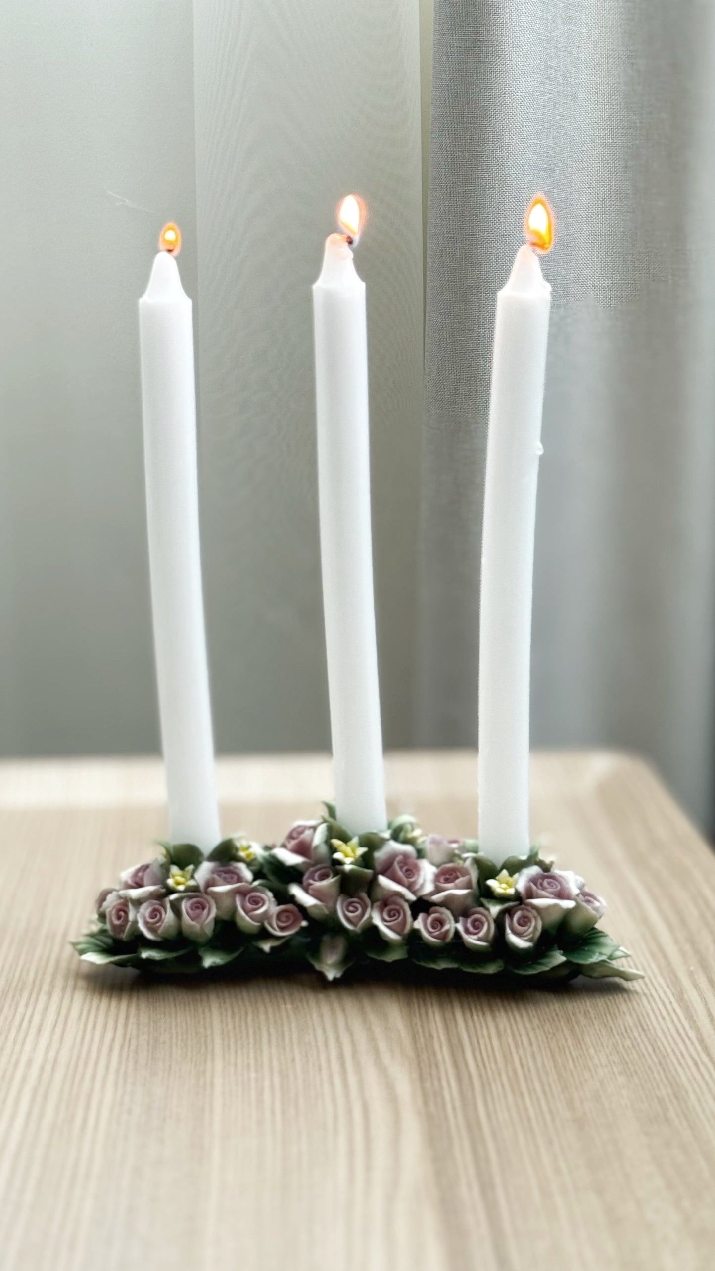 Flowers candle holder / decoration ( 3 candles )