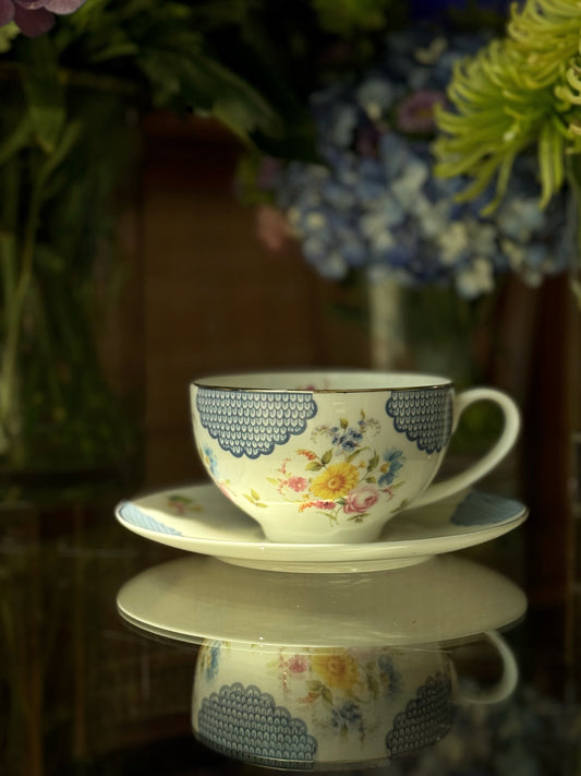 Blue Floral Single Cup