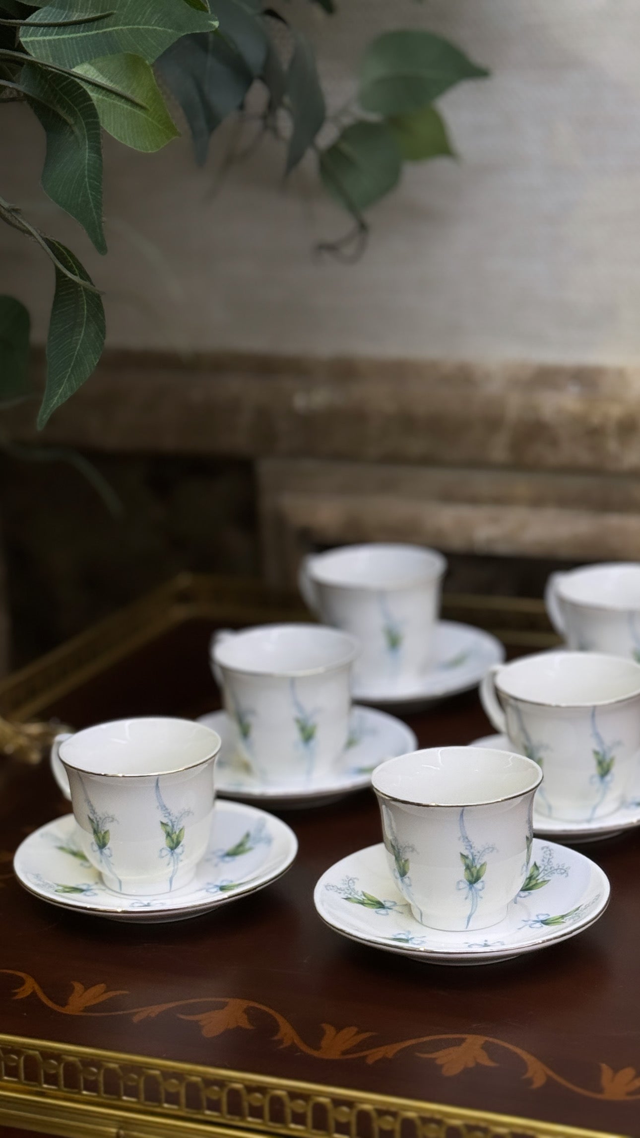 Blue lily of the valley/ mini cups