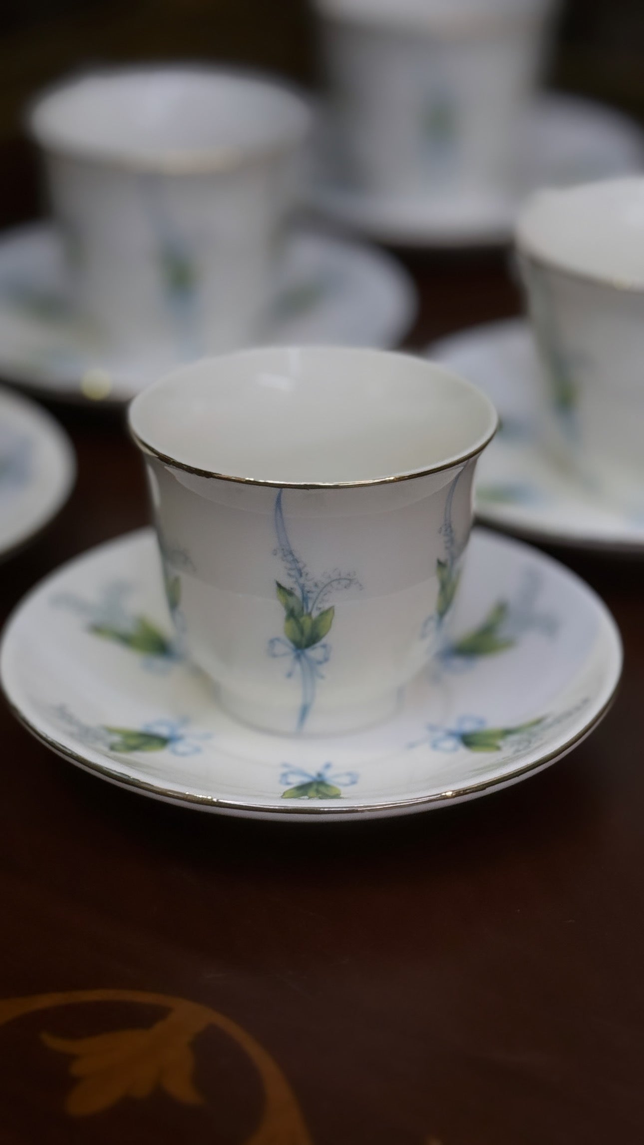 Blue lily of the valley/ mini cups