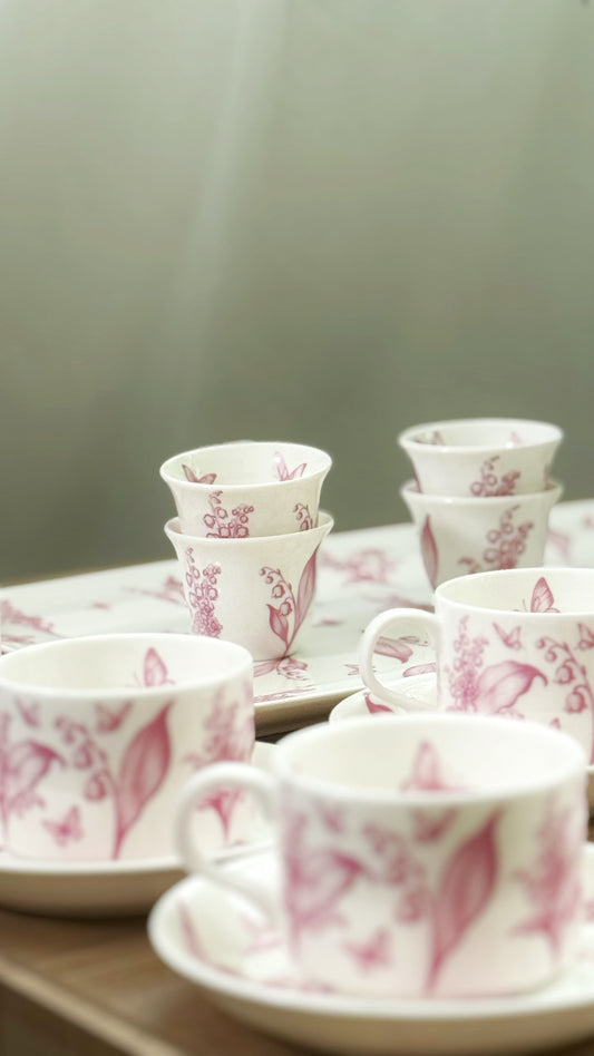 Pink lily of the valley set