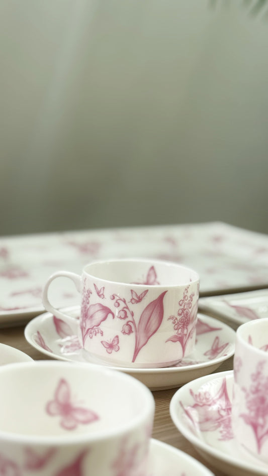 Pink lily of the valley set